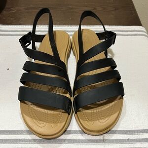 CROCS Black Strappy Sandals